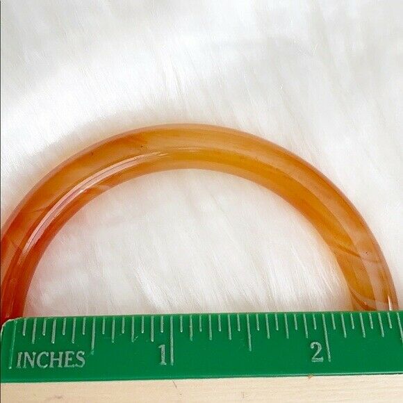 NEW Orange Red White Agate Bangle Inner Diameter 59 mm - Round Shape