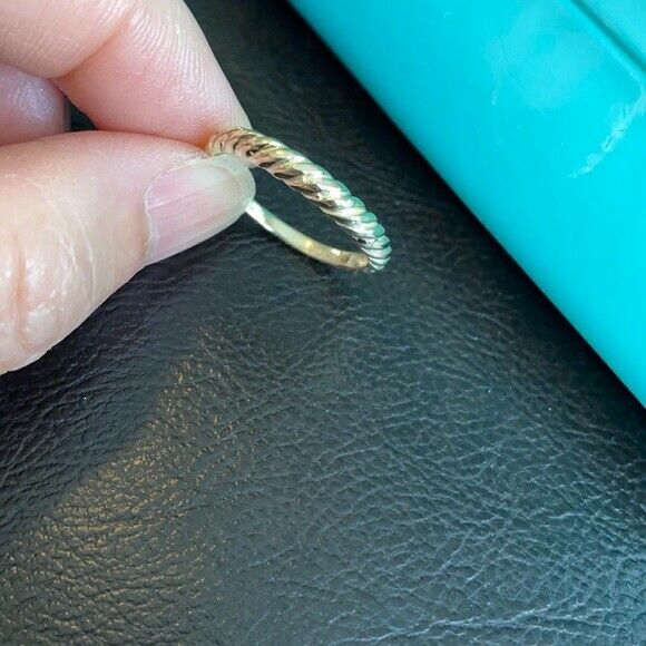10k Yellow Gold Twisted Rope Knuckle Ring Size 1, 2, 3, 4, 5, 6, 7, 8