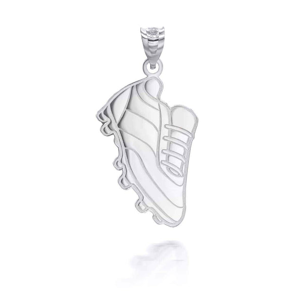 Personalized Engrave Name Silver Football Soccer Cleats Pendant Necklace