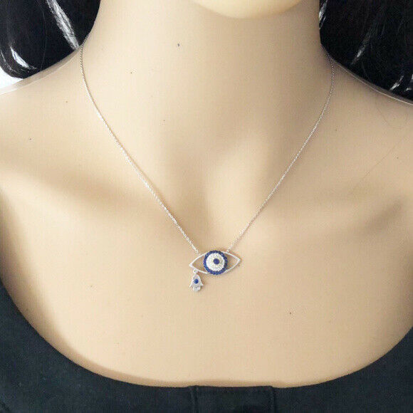 NWT Yellow/Rose Gold over Sterling Silver Evil Eye with Hand of God Necklace