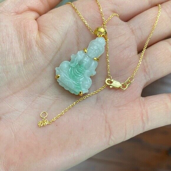 Female buddha clearance jade necklace