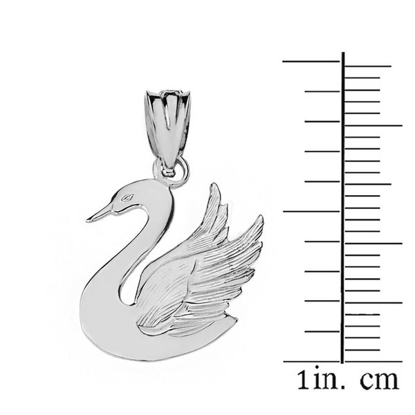 Sterling Silver Swan Cygnini Symbolizes Grace, Love, Beauty Pendant Necklace