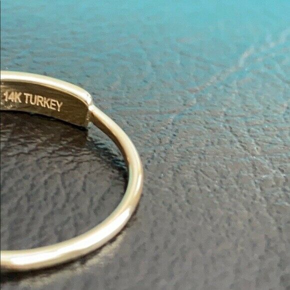 14K Solid Gold Mini ID Bar Plate Ring - Size 6, 7, 8 Minimalist - Yellow