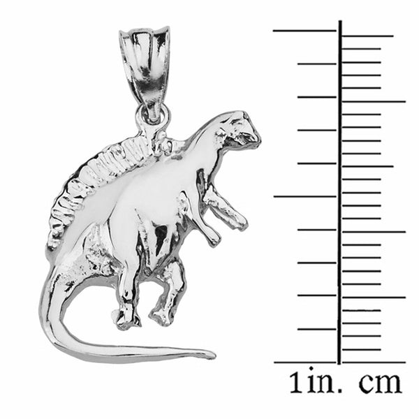 925 Sterling Silver Spinosaurus Dinosaur Pendant Necklace