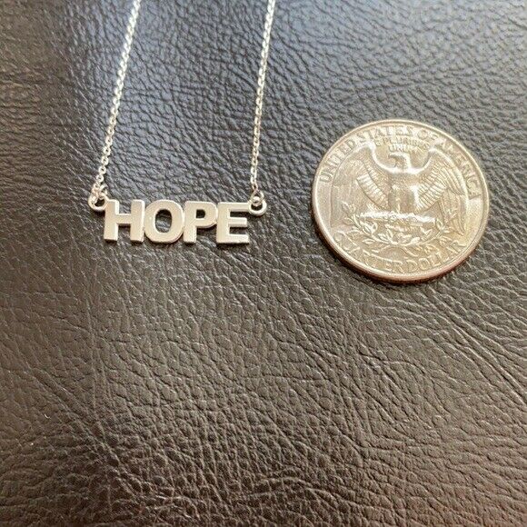 925 Sterling Silver "HOPE" Script Necklace 16", 18", 20", 22"