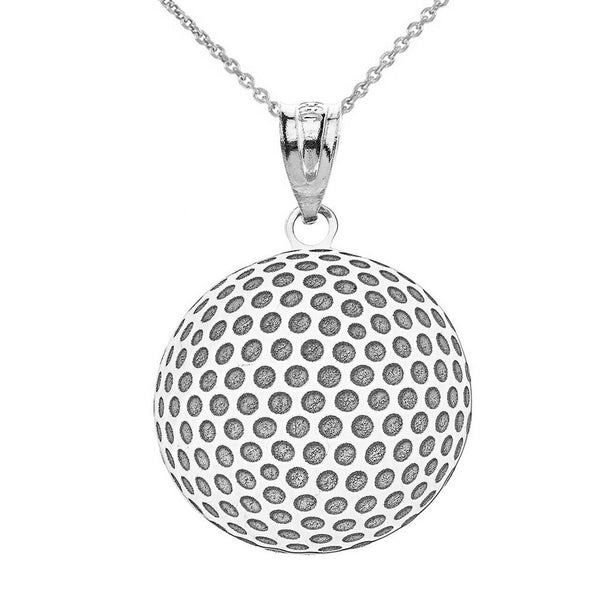 Personalized Sterling Silver Golf Ball Pendant Necklace - Engravable Your Name