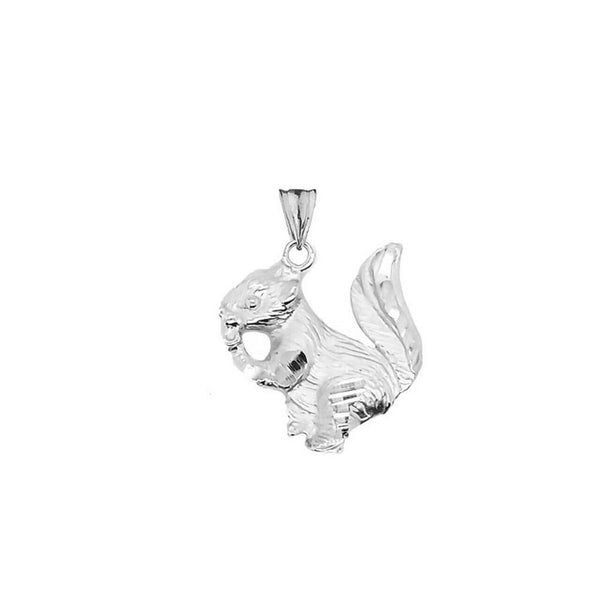 .925 Sterling Silver Squirrel Charm Pendant Necklace