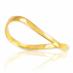 10k Solid Yellow Gold Plain Simple Wavy Thumb Ring All Any Size Made in USA