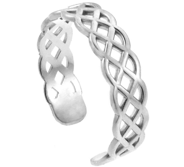 925 Sterling Silver Trinity Knot Toe Ring - Adjustable - Knuckle, Thumb Ring