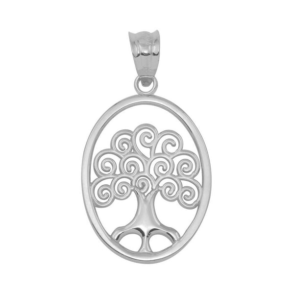 925 Sterling Silver Tree of Life Filigree Swirl Celtic Pendant Necklace