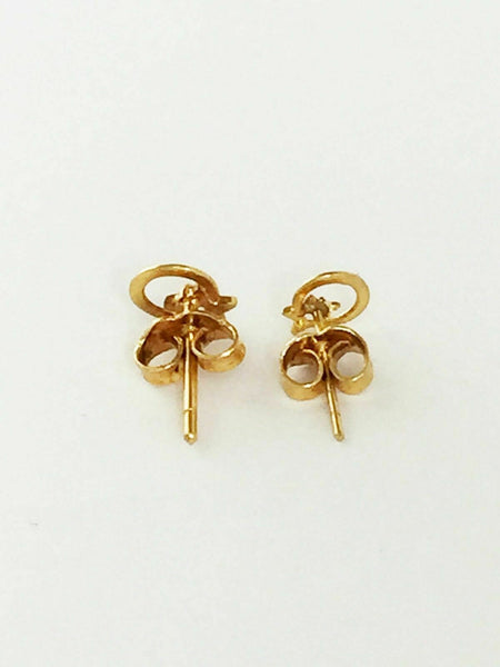 14K Solid Yellow Gold Small Mini Star Stud Earrings - Minimalist