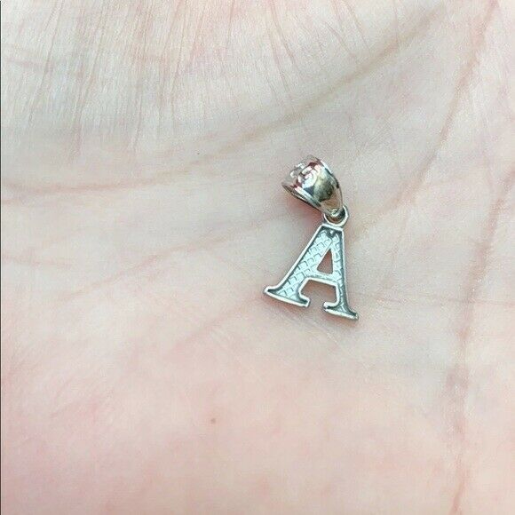 925 Sterling Silver Mini Small Initial Letter A Pendant Necklace 16" 18" 20" 22"