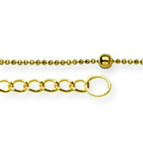 14K Solid Gold Bead Anklet Bracelet Anklet -Yellow 9"-10" inches -Minimalist