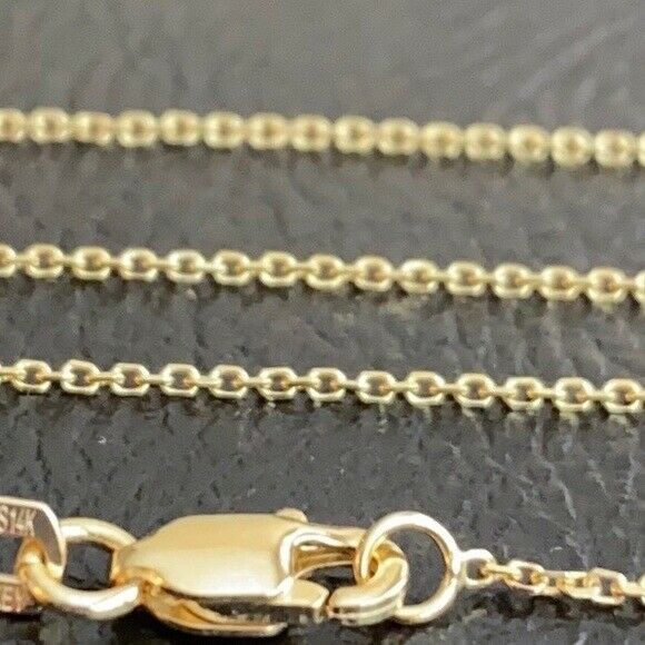 14 k Solid Yellow Gold 1.05 mm Cable Chain Necklace - Adjustable 16"-18" Lobster