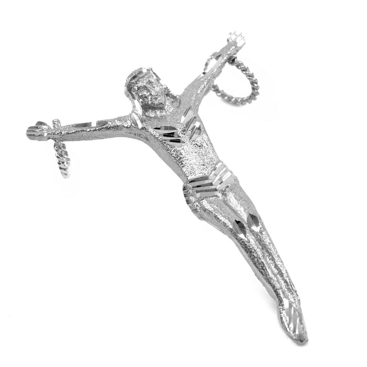 925 Sterling Silver Crossless Crucifix Large Pendant Height: 2.20 In. Made in US