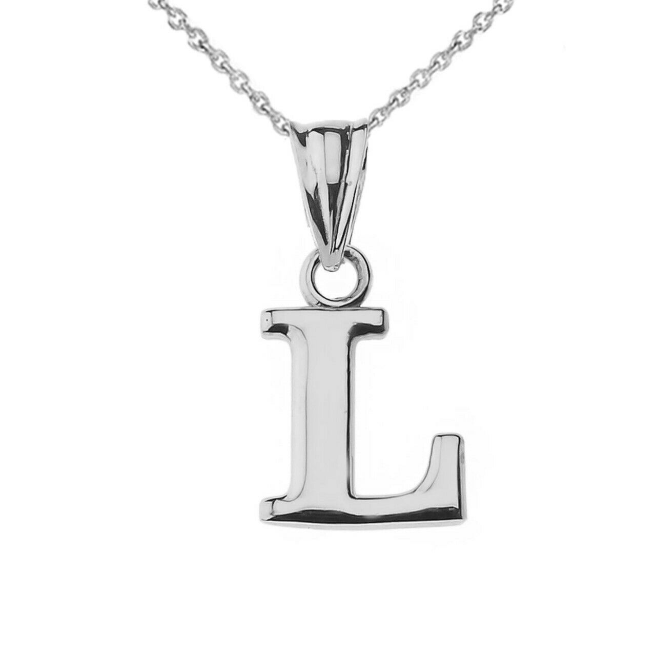 925 Sterling Silver Mini Small Initial Letter L Pendant Necklace 16" 18" 20" 22"