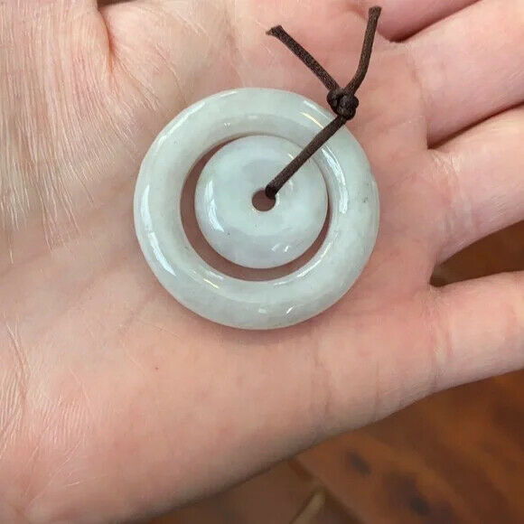 Double Round Donut Jade Natural Pendant
