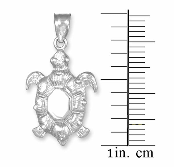 925 Sterling Silver Marine Sea Turtle Pendant Necklace Strength Pendant Necklace