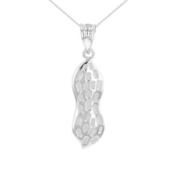 925 Sterling Silver Peanut Ground Nut Pendant Necklace