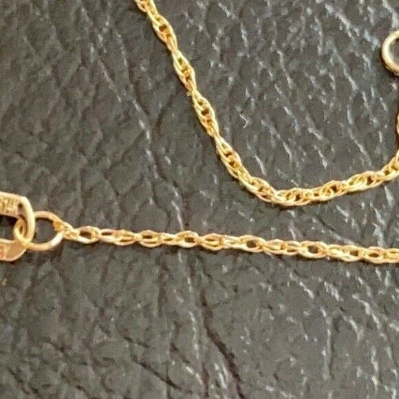 14K Solid Real Yellow Gold Mini Small Infinity Dainty Necklace Adjust 16"-18"