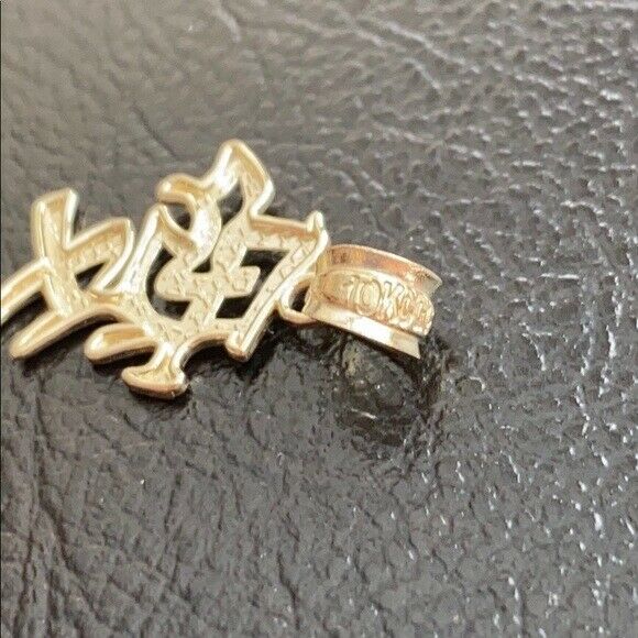 10k Solid Yellow Gold Chinese Love Symbol Pendant Necklace 16" 18" 20" 22"