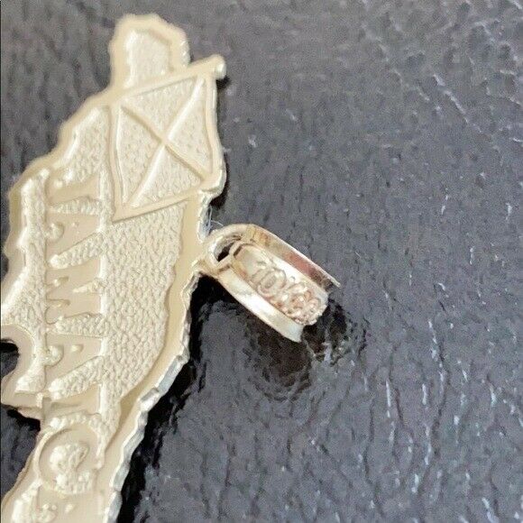 Solid 10k Yellow Gold Jamaica Map Pendant Necklace 16" 18" 20" 22"