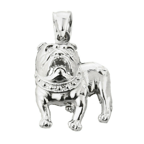 925 Sterling Silver Bulldog Pendant Necklace Charm Made in US 16" 18" 20" 22"