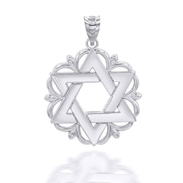 .925 Sterling Silver Star Of David Pendant Necklace