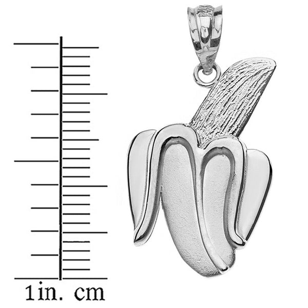 10k Solid Gold Peeled Banana Pendant Necklace Yellow White Rose