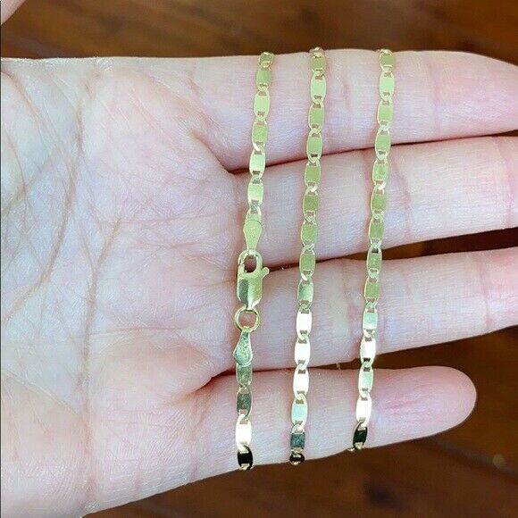 14k Gold Plated Sterling Silver Italy Diamond-Cut Confetti necklace 2.5 mm