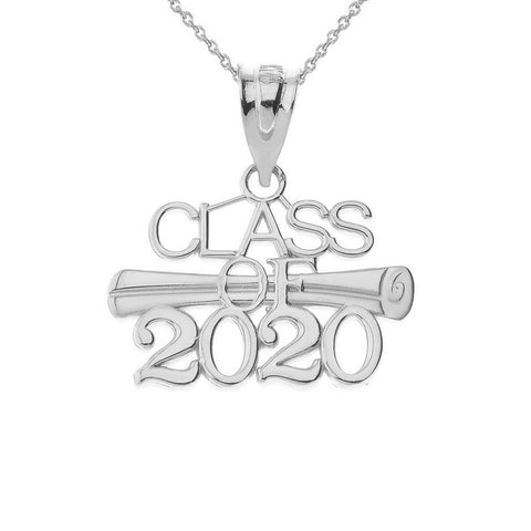 Sterling Silver Class of 2020 Graduation Pendant Necklace