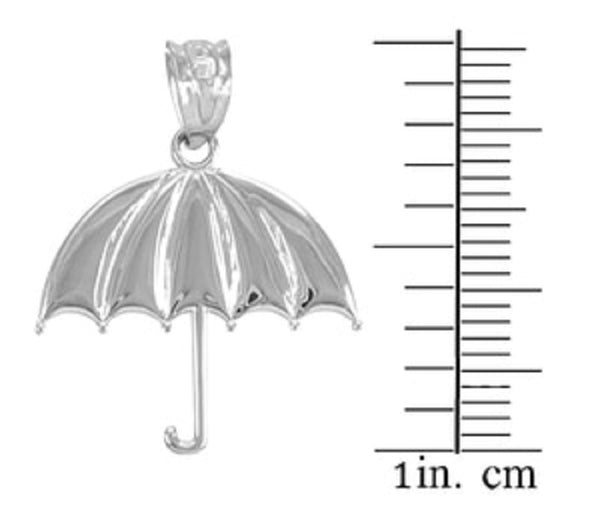 Sterling Silver Umbrella Pendant Necklace