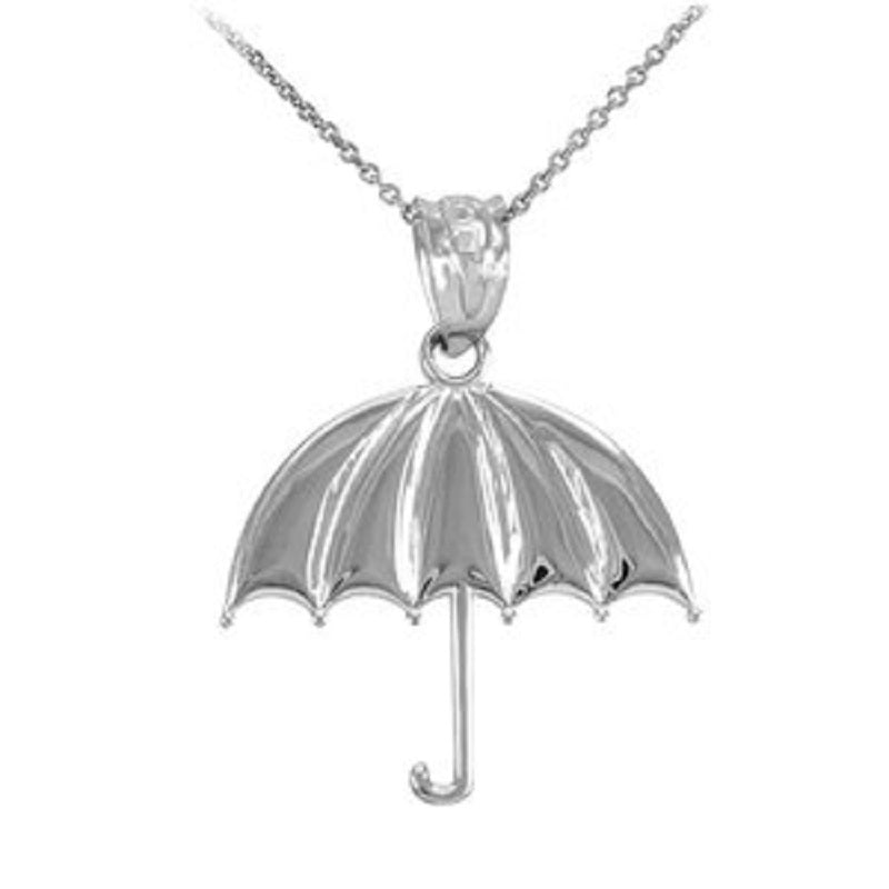 Sterling Silver Umbrella Pendant Necklace