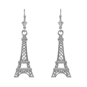 Sterling Silver Paris Eiffel Tower Earrings