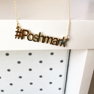 925 Sterling Silver Gold Plated Hashtag Poshmark Necklace