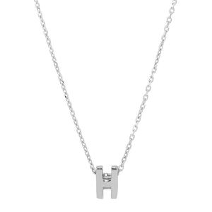 Sterling Silver Small Initial Letter H Necklace