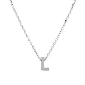 Sterling Silver Small Initial Letter L Necklace