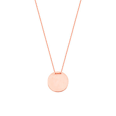 Engravable Round Name Plate Necklace (Silver & Gold)
