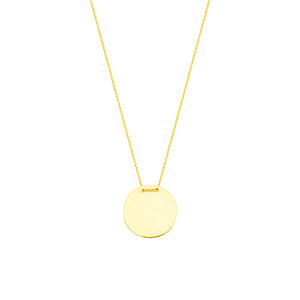 Engravable Round Name Plate Necklace (Silver & Gold)