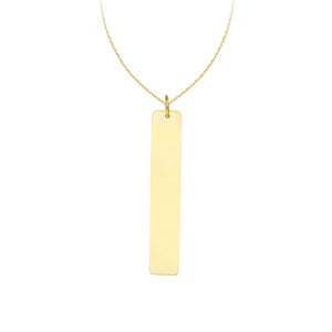 North to South (N2S) Engravable Geometric Name Plate Necklace (Silver & Gold)