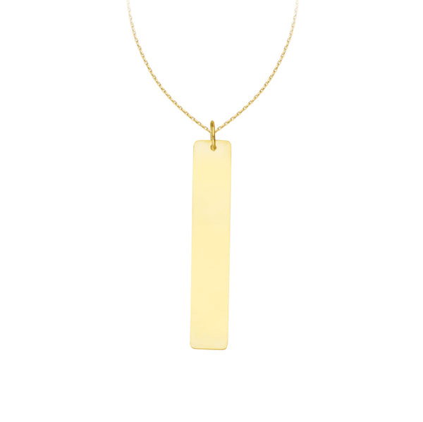 North to South (N2S) Engravable Geometric Name Plate Necklace (Silver & Gold)