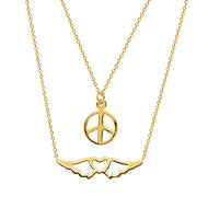 14K Gold Duo E2W Peaceful Journey Adjustable Necklace