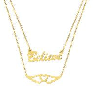 14K Gold Duo E2W Believe In Your Journey Adjustable Necklace