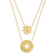 14K Gold Duo Navigation Adjustable Necklace