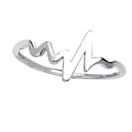 14K White Gold Heart Beat Ring (more colors)