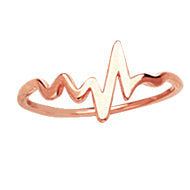 14K Rose Gold Heart Beat Ring (more colors)