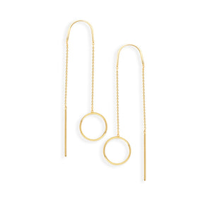 14K Yellow Gold Open Threader Earrings
