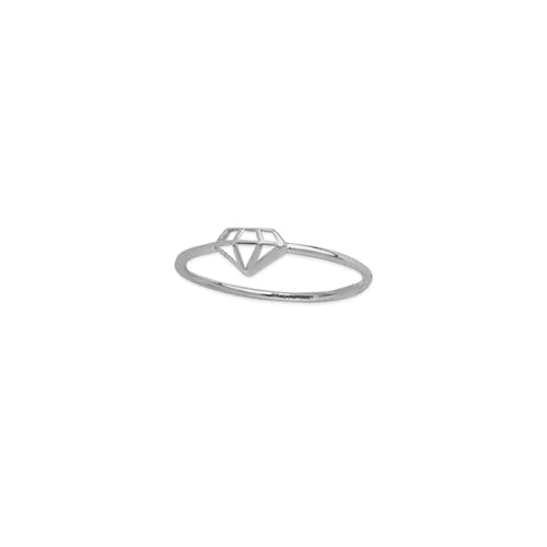 14K Gold Diamond Cut Out Wire Ring (more colors)