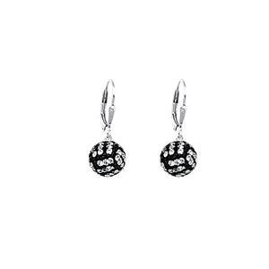 Sterling Silver 8MM Volleyball Cleverback Earrings