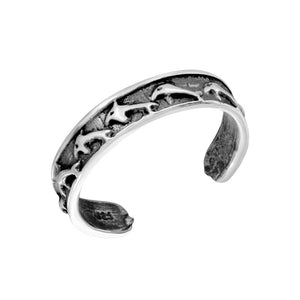 925 Sterling Silver Dolphin Adjustable Toe Ring